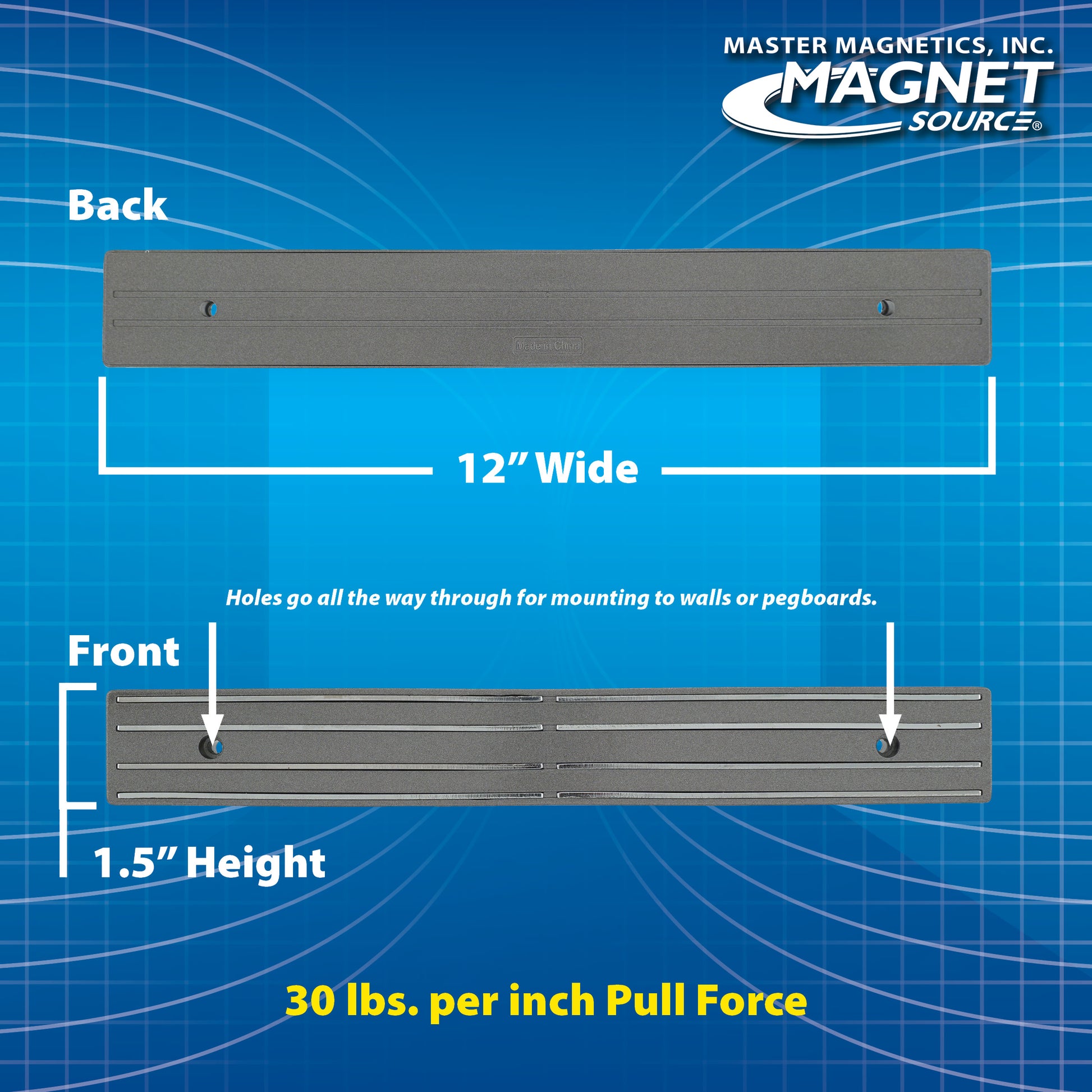 Load image into Gallery viewer, 07578 12&quot; Magnetic Tool Bar¸ Screw Mount - Side View