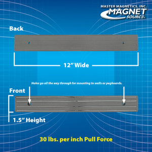 07578 12" Magnetic Tool Bar¸ Screw Mount - Side View