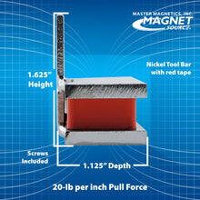 Load image into Gallery viewer, AMC18PLC 18&quot; Magnetic Tool Bar¸ Screw Mount - Top View