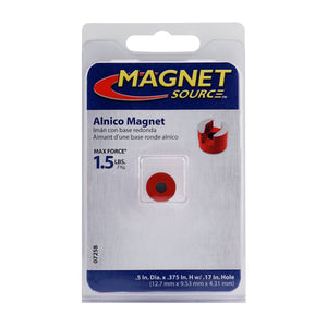07258 Alnico 2-Pole Button Magnet with Keeper - Bottom View