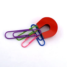 Load image into Gallery viewer, 07279 Alnico Horseshoe Magnet with Keeper - Holding Paper Clips