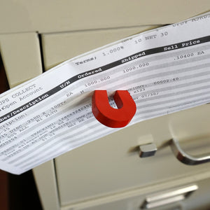 07279 Alnico Horseshoe Magnet with Keeper - Holding Paperwork On a File Cabinet