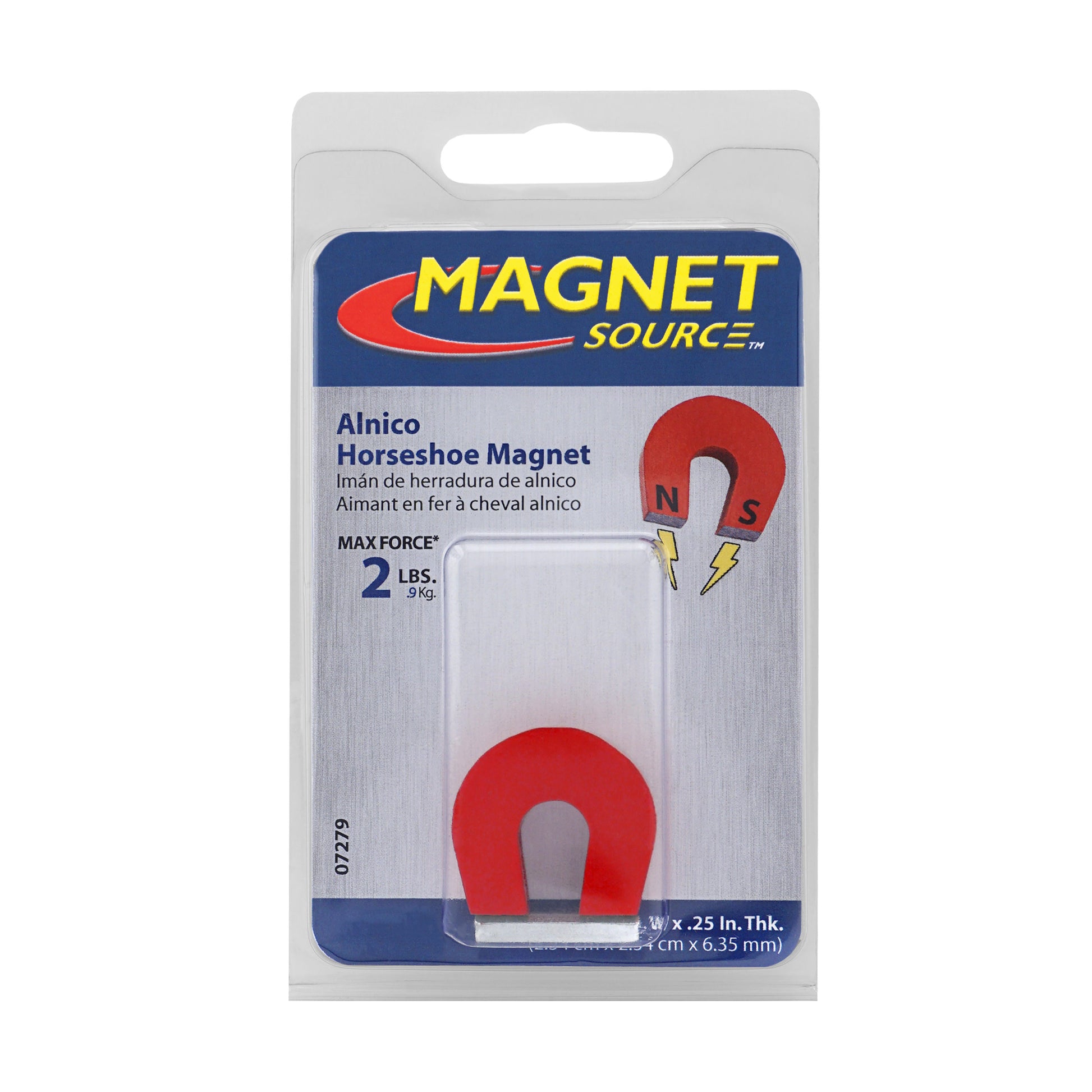 Load image into Gallery viewer, 07279 Alnico Horseshoe Magnet with Keeper - Side View
