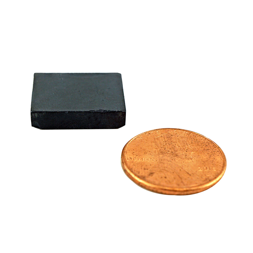 CB001503-S Ceramic Block Magnet - Compared to Penny for Size Reference