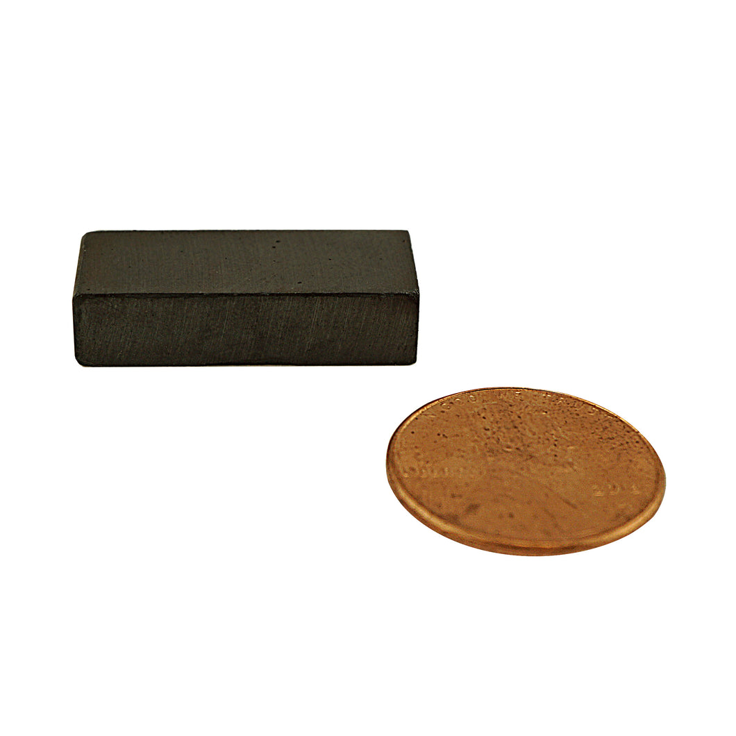 CB003911-S Ceramic Block Magnet - Compared to Penny for Size Reference