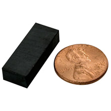 Load image into Gallery viewer, CB003911-S Ceramic Block Magnet - 45 Degree Angle View Compared to Penny