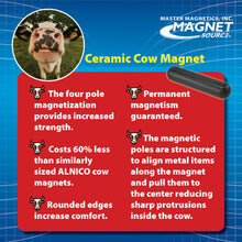 Load image into Gallery viewer, COW-CP6 Ceramic Cow Magnet - Side View