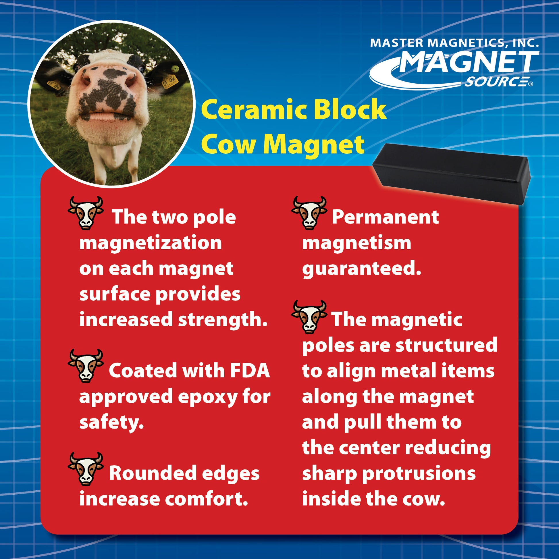 Load image into Gallery viewer, COW-SCM7C Ceramic Cow Magnet - Specifications