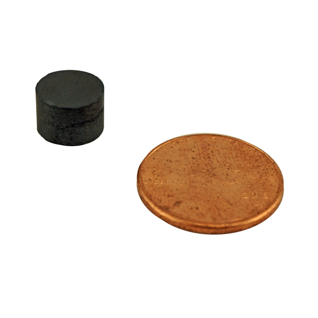 CD003602-S Ceramic Disc Magnet - Compared to Penny for Size Reference