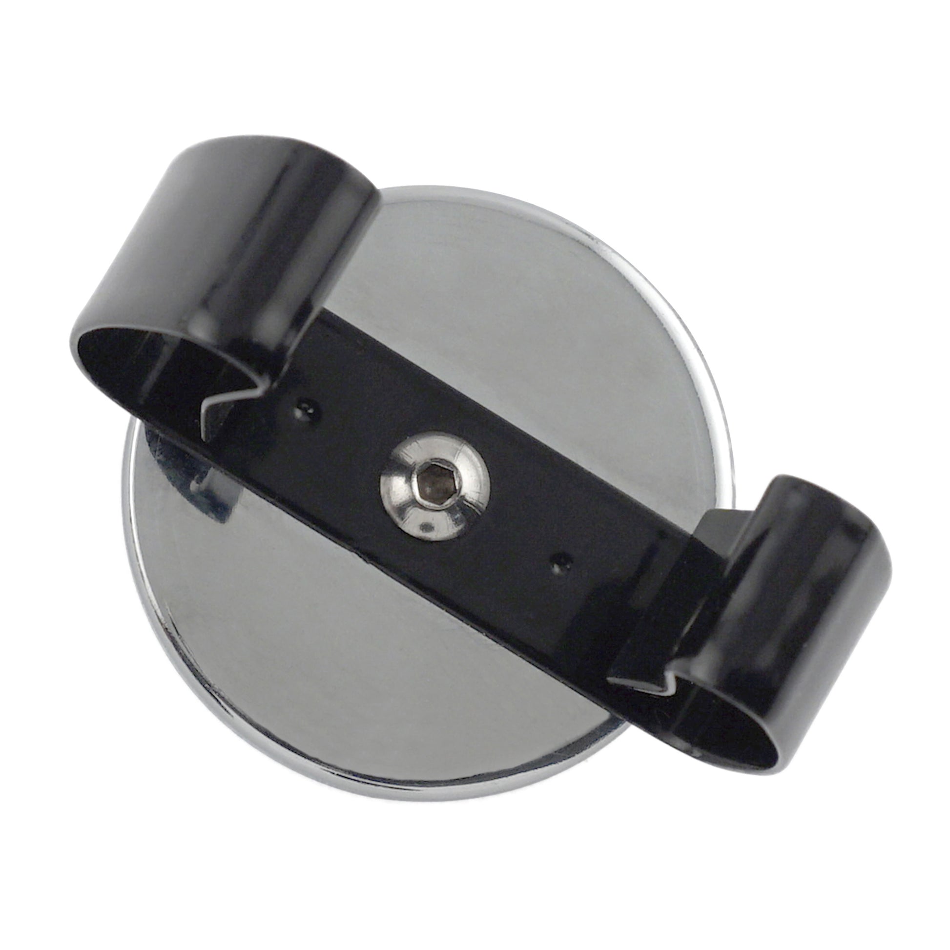 Load image into Gallery viewer, RB50BVCC Ceramic Round Base Magnet with Black Spring Clamp - Front View