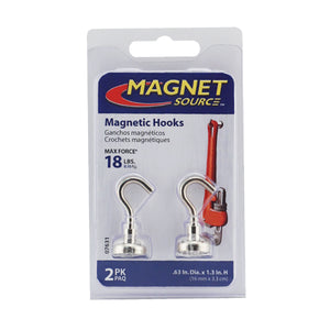 07631 Grade 42 Neodymium Magnetic Hooks (2pk) - Front View
