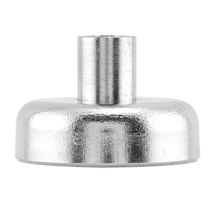 NACF098 Grade 42 Neodymium Round Base Magnet with Female Thread - Side View