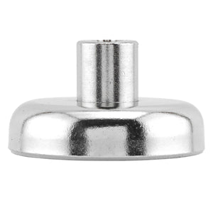 NACF126 Grade 42 Neodymium Round Base Magnet with Female Thread - Bottom View