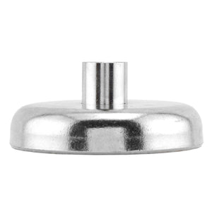 NACF165 Grade 42 Neodymium Round Base Magnet with Female Thread - Side View
