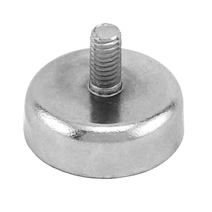 NACM078 Grade 42 Neodymium Round Base Magnet with Male Thread - 45 Degree Angle View