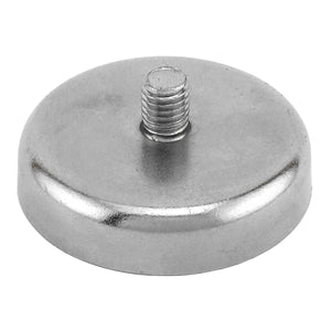 NACM165 Grade 42 Neodymium Round Base Magnet with Male Thread - 45 Degree Angle View