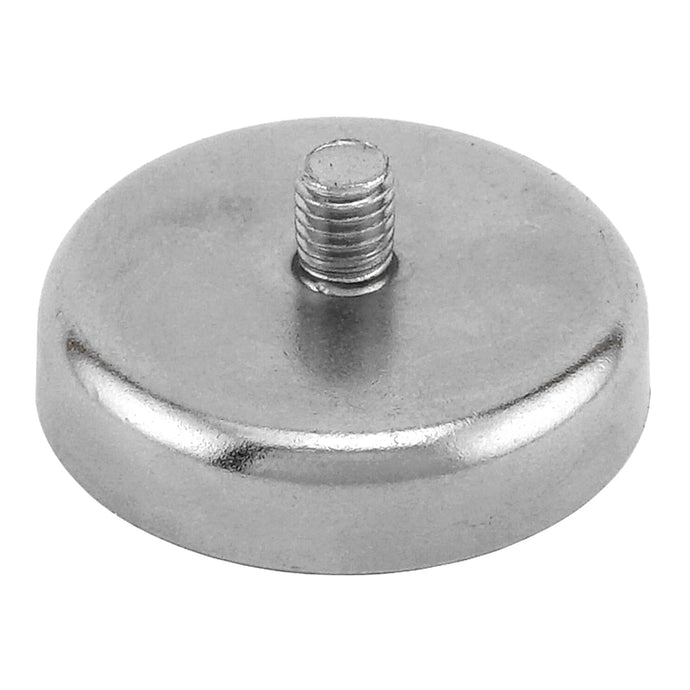 NACM165 Grade 42 Neodymium Round Base Magnet with Male Thread - 45 Degree Angle View