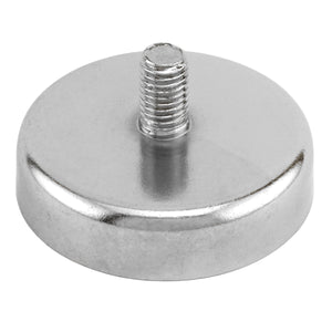 NACM189 Grade 42 Neodymium Round Base Magnet with Male Thread - 45 Degree Angle View