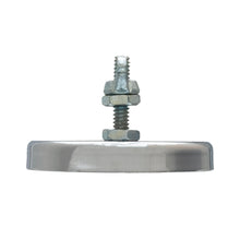 Load image into Gallery viewer, RB70B2NW Heavy-Duty Ceramic Round Base Magnet with Bolt, Nuts and Wingnut - Side View