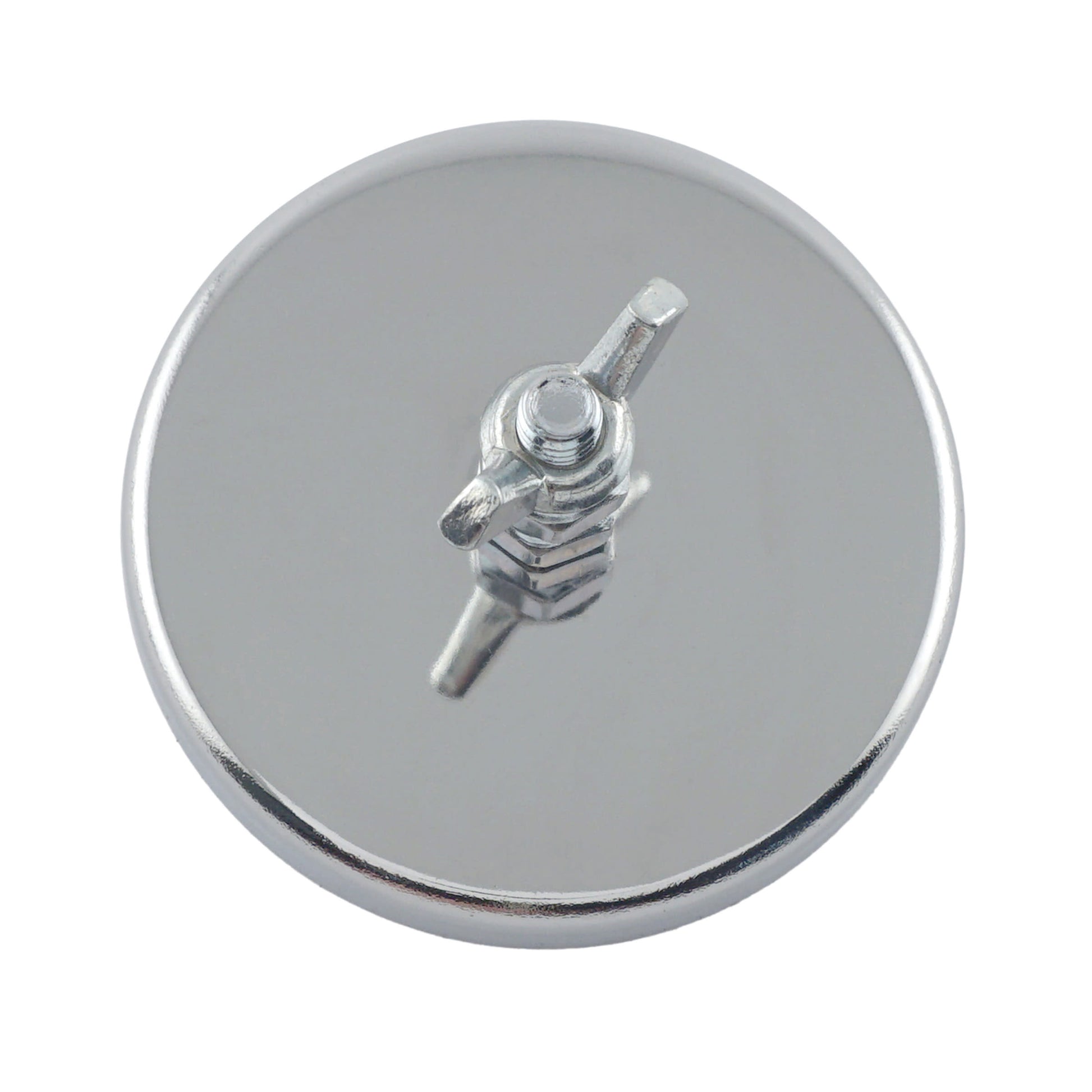 Load image into Gallery viewer, RB70B2NW Heavy-Duty Ceramic Round Base Magnet with Bolt, Nuts and Wingnut - Bottom View