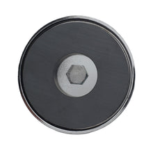 Load image into Gallery viewer, RB70B2NW Heavy-Duty Ceramic Round Base Magnet with Bolt, Nuts and Wingnut - Top View