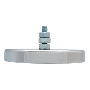 RB80B3N Heavy-Duty Ceramic Round Base Magnet with Bolt and Nuts - Side View