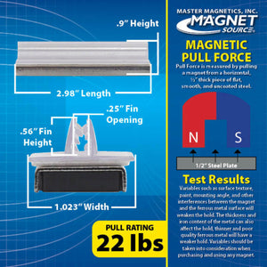 MSHC12 Magnetic Sign Holder Base with Channel Clip - Side View