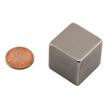 Load image into Gallery viewer, NB010021N Neodymium Block Magnet - Compared to Penny for Size Reference