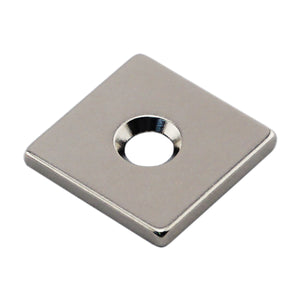 NB001220NCTS Neodymium Countersunk Block Magnet - Front View
