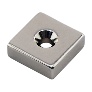 NB002553NCTS Neodymium Countersunk Block Magnet - Front View