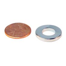 Load image into Gallery viewer, NR007403N Neodymium Ring Magnet - Compared to Penny for Size Reference