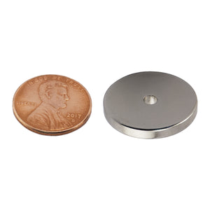 NR008705NS01 Neodymium Ring Magnet - Compared to Penny for Size Reference