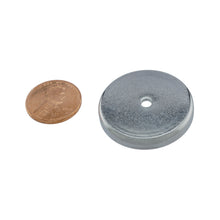 Load image into Gallery viewer, RB20N-NEOBX Neodymium Round Base Magnet - Compared to Penny for Size Reference