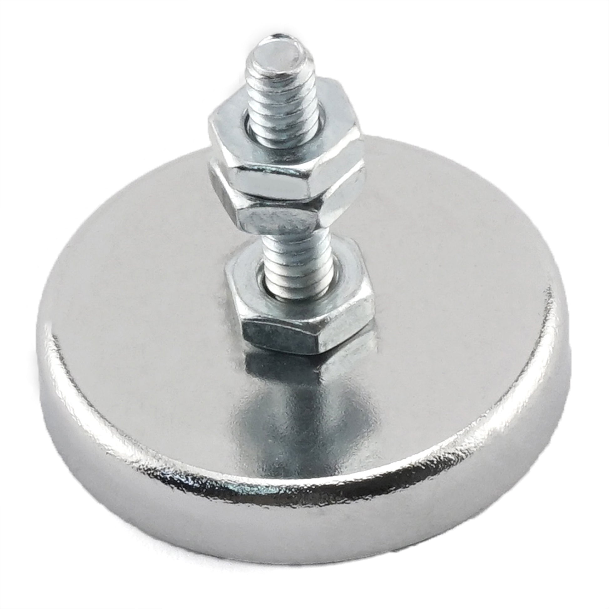 Load image into Gallery viewer, RB45B3N-NEO Neodymium Round Base Magnet with Bolt and Nuts - 45 Degree Angle View