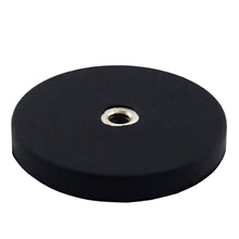 Load image into Gallery viewer, NADR169F Neodymium Rubber Coated Round Base Magnet with Female Thread - 45 Degree Angle View