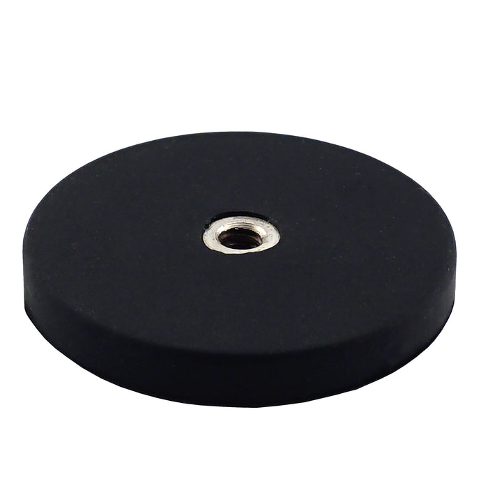 NADR169F Neodymium Rubber Coated Round Base Magnet with Female Thread - 45 Degree Angle View