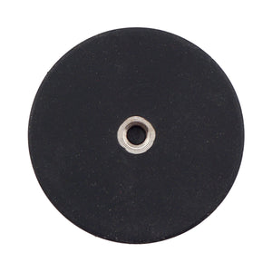 NADR169F Neodymium Rubber Coated Round Base Magnet with Female Thread - Bottom View