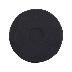 NADR169F Neodymium Rubber Coated Round Base Magnet with Female Thread - Top View