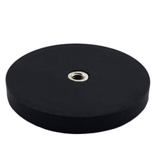 Load image into Gallery viewer, NADR257F Neodymium Rubber Coated Round Base Magnet with Female Thread - 45 Degree Angle View