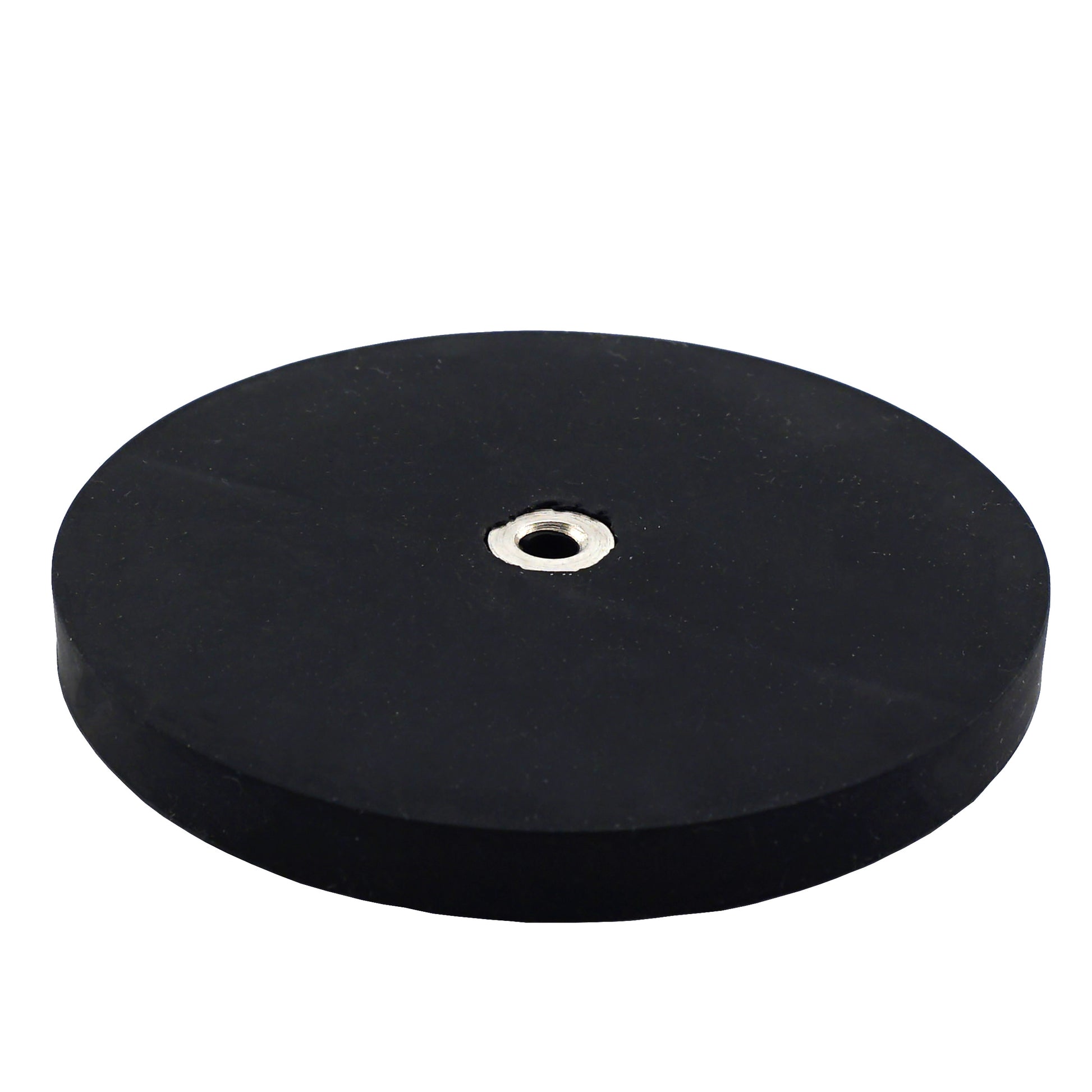 Load image into Gallery viewer, NADR351F Neodymium Rubber Coated Round Base Magnet with Female Thread - 45 Degree Angle View