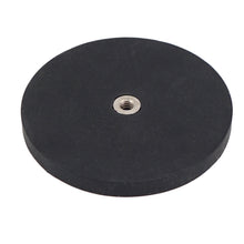 Load image into Gallery viewer, NADR351F Neodymium Rubber Coated Round Base Magnet with Female Thread - 45 Degree Angle View