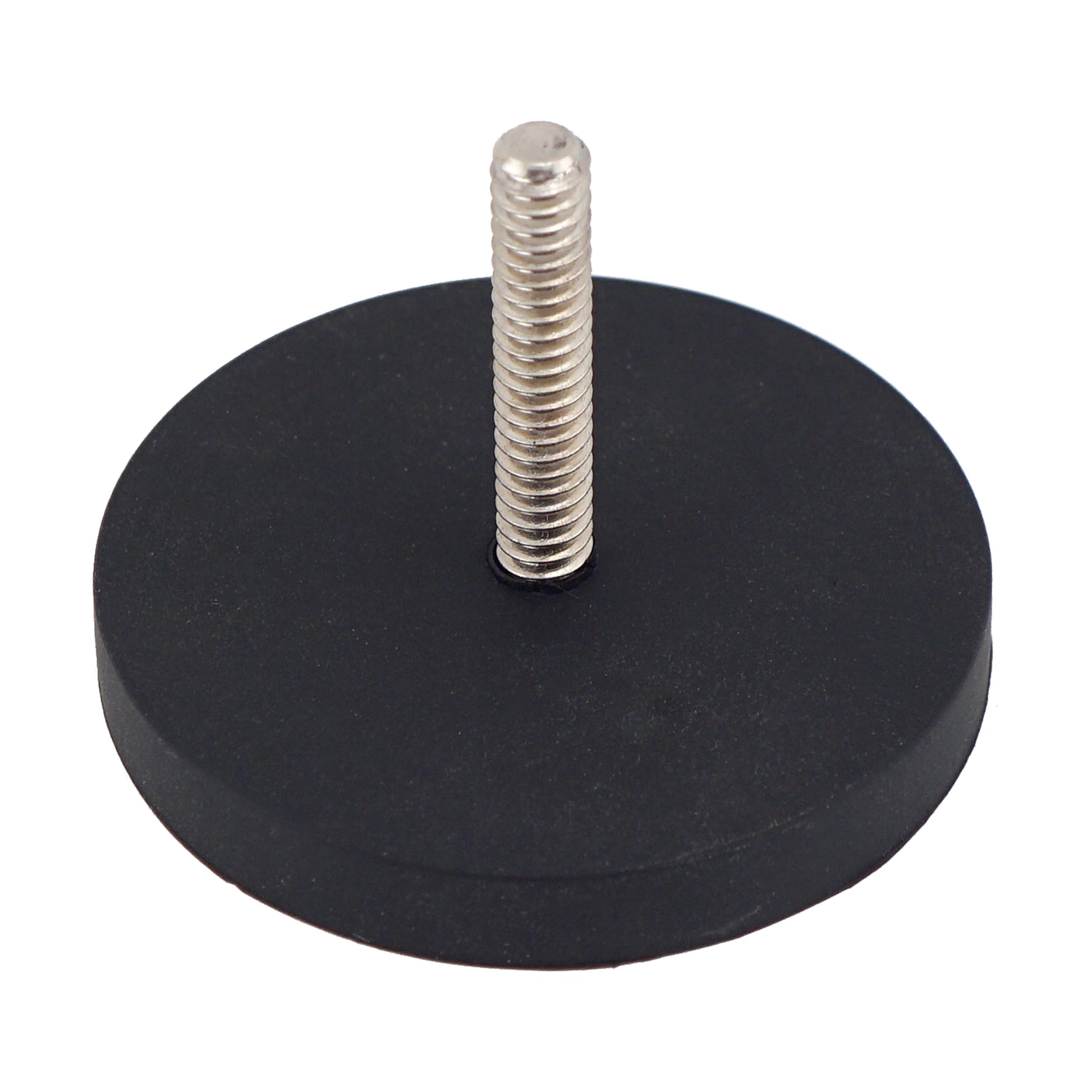 Load image into Gallery viewer, NADR169M Neodymium Rubber Coated Round Base Magnet with Male Thread - 45 Degree Angle View