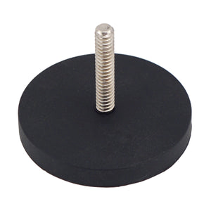 NADR169M Neodymium Rubber Coated Round Base Magnet with Male Thread - 45 Degree Angle View