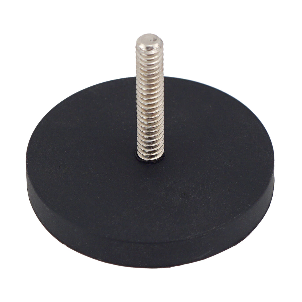NADR169M Neodymium Rubber Coated Round Base Magnet with Male Thread - 45 Degree Angle View