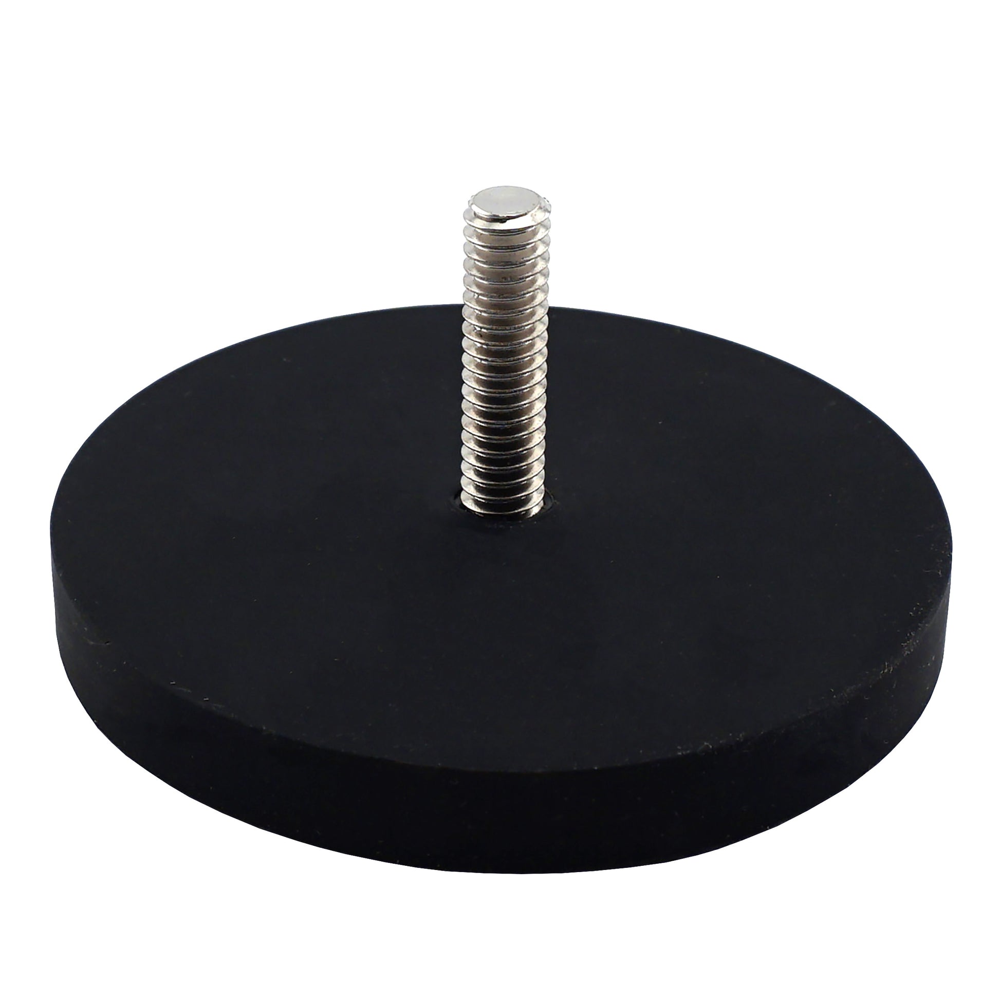 Load image into Gallery viewer, NADR257M Neodymium Rubber Coated Round Base Magnet with Male Thread - 45 Degree Angle View