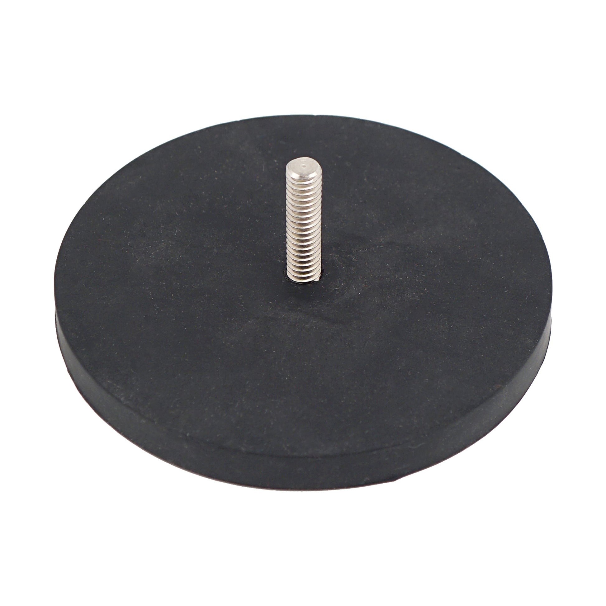 Load image into Gallery viewer, NADR257M Neodymium Rubber Coated Round Base Magnet with Male Thread - 45 Degree Angle View