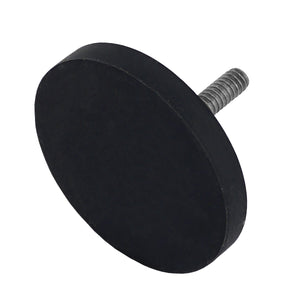 NADR257M Neodymium Rubber Coated Round Base Magnet with Male Thread - 45 Degree Angle View