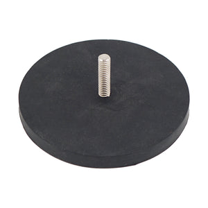 NADR351M Neodymium Rubber Coated Round Base Magnet with Male Thread - 45 Degree Angle View