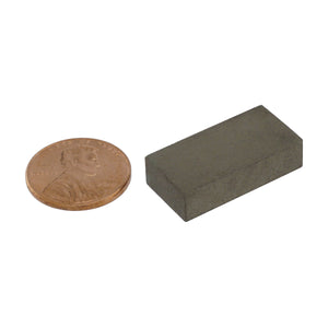 SCB250 Samarium Cobalt Block Magnet - Compared to Penny for Size Reference