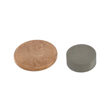Load image into Gallery viewer, SCD518 Samarium Cobalt Disc Magnet - Compared to Penny for Size Reference